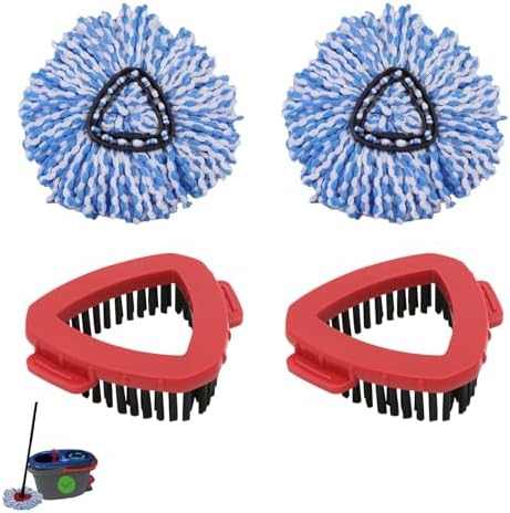 Anffeary 4-Piece Mop Head Replacement Set for Ocedar 2 Tank System