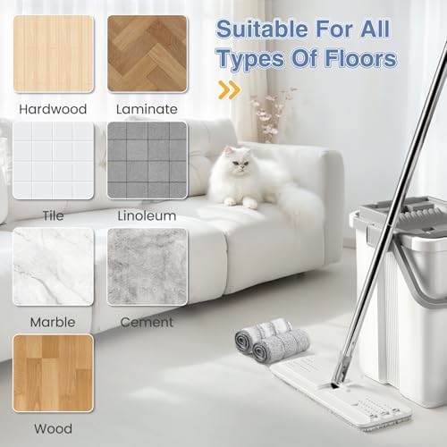 Zeekech Flat Mop Head Replacement Pads 13 x 49 GreyStripe