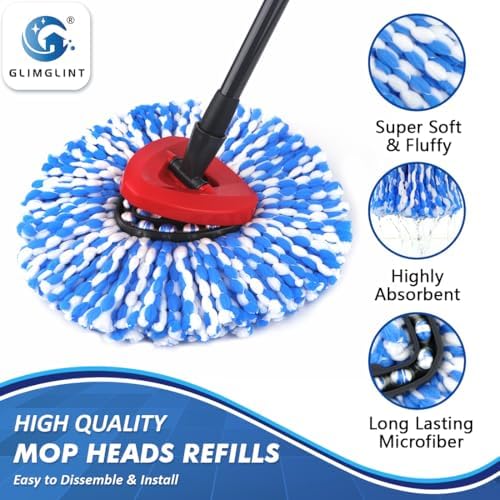 GLIMGLINT Mop Replacement Heads 3 Pack for RinseClean 2 Tank System