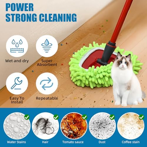 YWSHF Spin Mop Heads 6 Pack Replacement for O Cedar