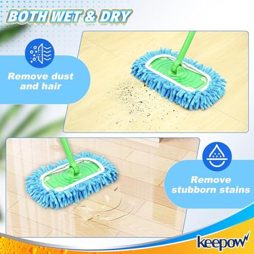 KEEPOW Reusable Microfiber Mop Pads 6 Pack