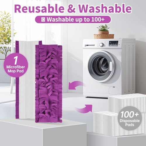 8 Pack Purple Microfiber Mop Refill Pads for Swiffer PowerMop
