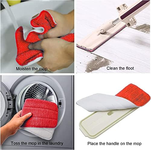 Microfiber Mop Pads Set of 12 for Wet and Dry Cleaning