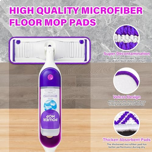 ILAVCLEAN Reusable Mop Pads 6 Pack for Swiffer PowerMop 1