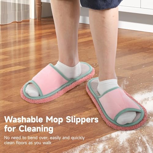 4 Pairs Washable Mop Slippers for Home Use