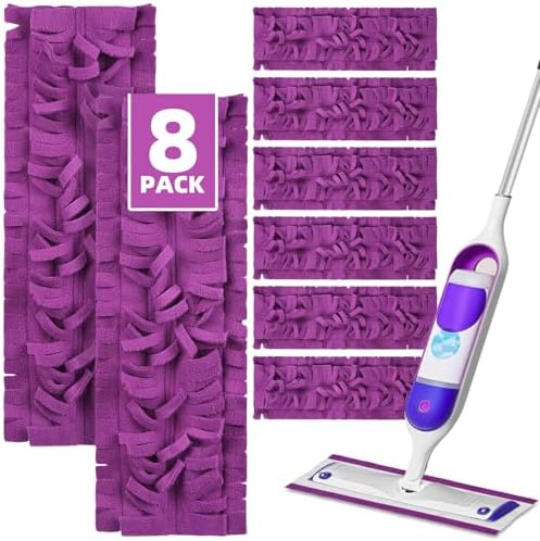 8 Pack Purple Microfiber Mop Refill Pads for Swiffer PowerMop