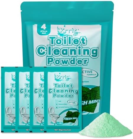 Krris Foaming Toilet Bowl Cleaner Powder 4 Packs 3 oz 1