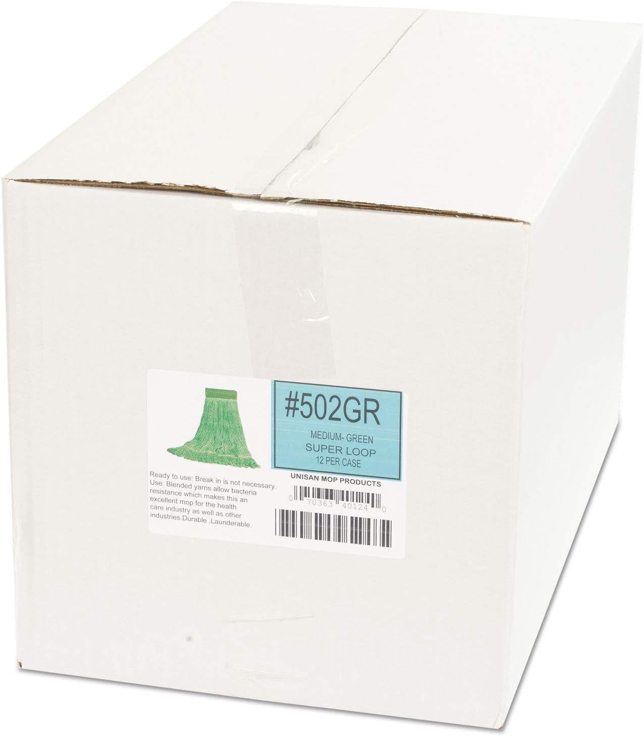 Boardwalk BWK502GNCT 5 Inch Super Loop Wet Mop Head - 12 Per Carton