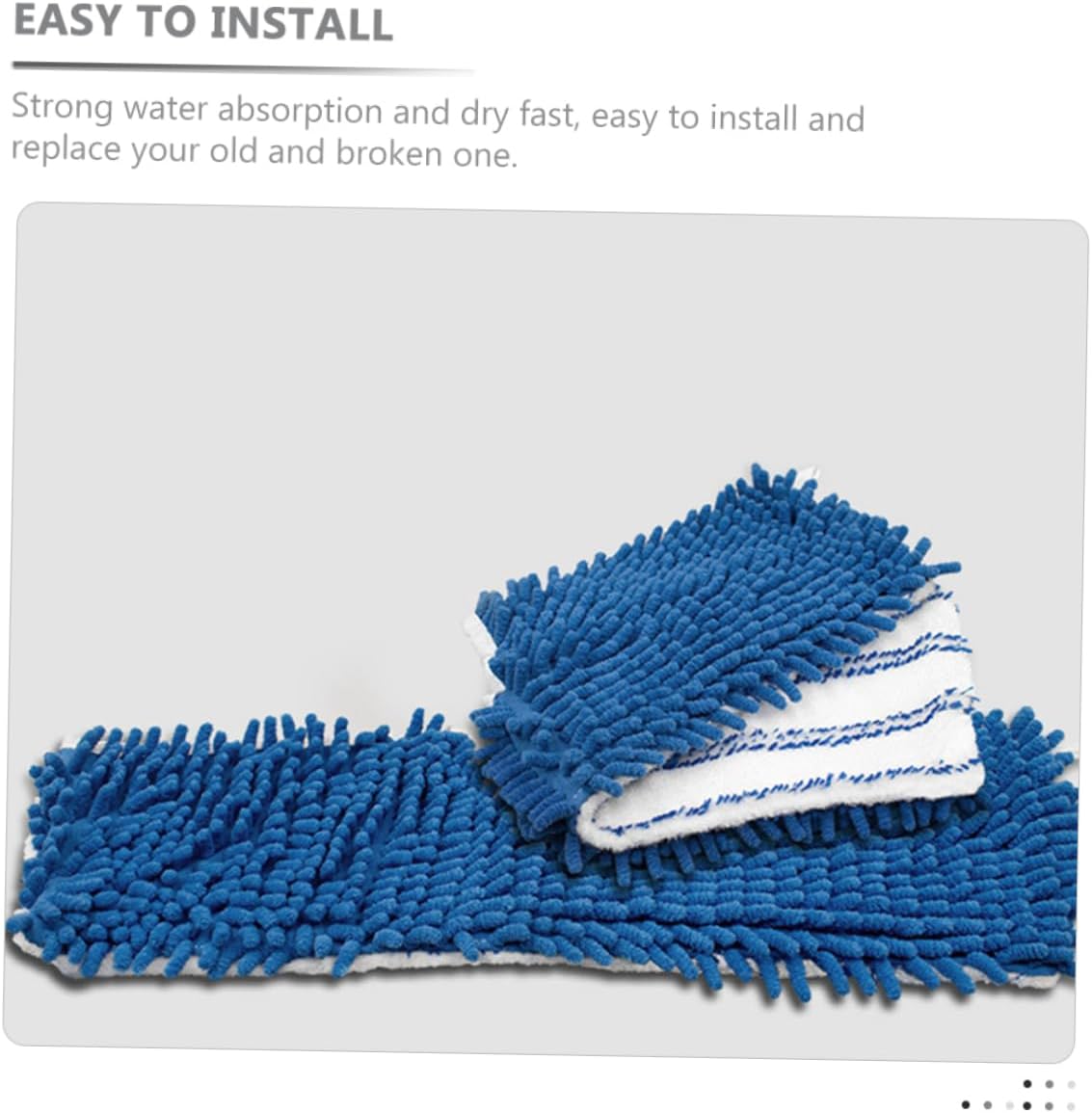 CALLARON 2pcs Chenille Mop Replacement Pads Reusable