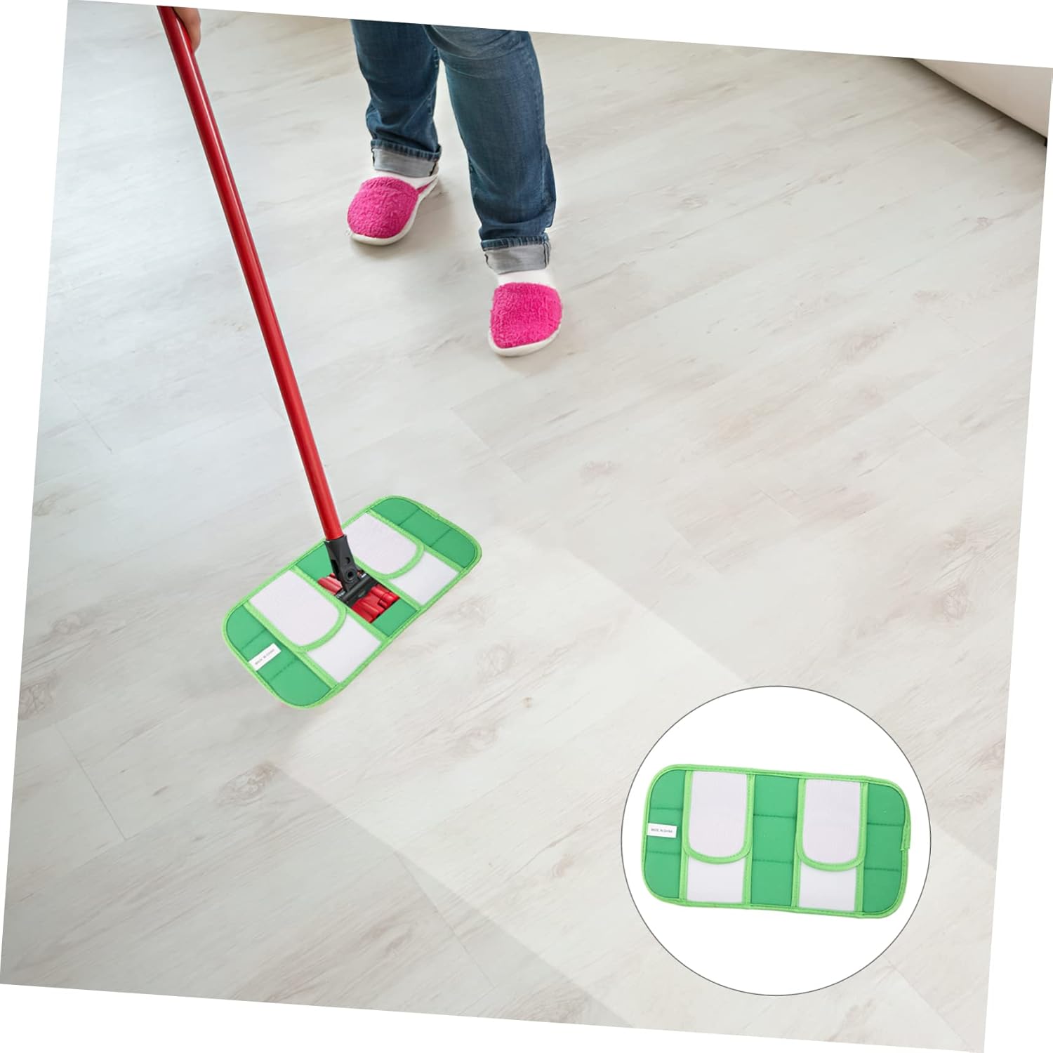 2Pcs Reusable Mop Pads for Swiffer Washable Mop