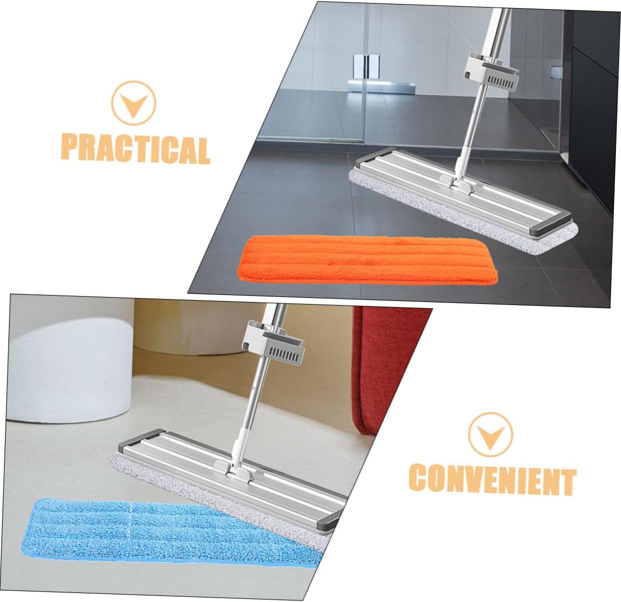 4Pcs Flat Mop Pads for Wet Dry Floor Cleaning