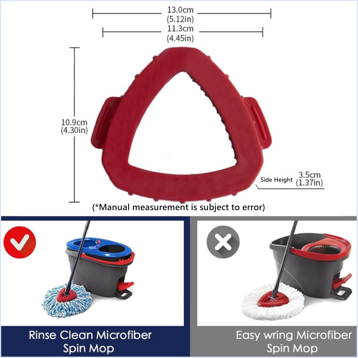 Tustao Spin Mop Replacement Head Base Scrub Brush for 2 Tank System