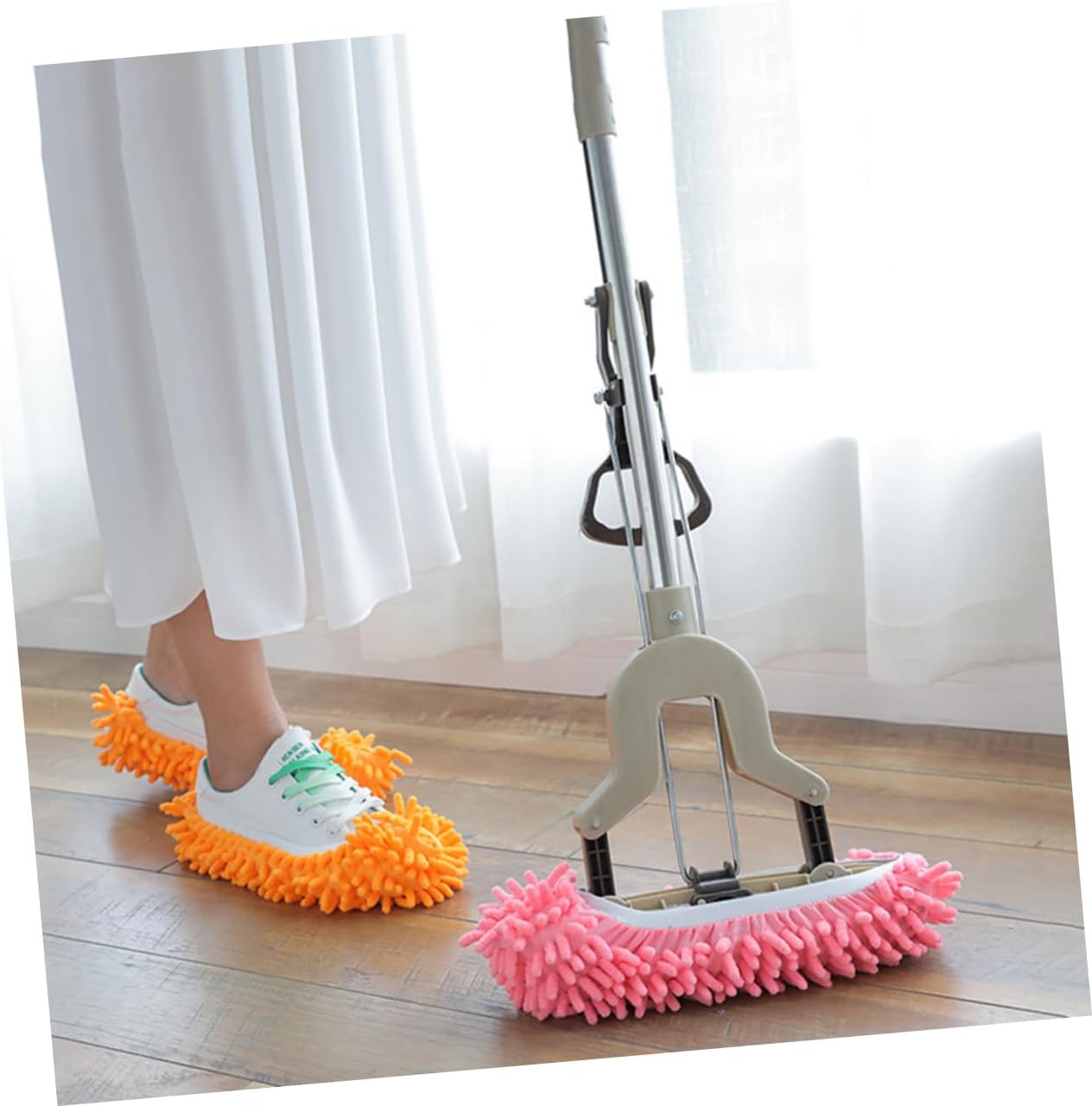 Minkissy 6pcs Microfiber Cleaning Mop Slippers