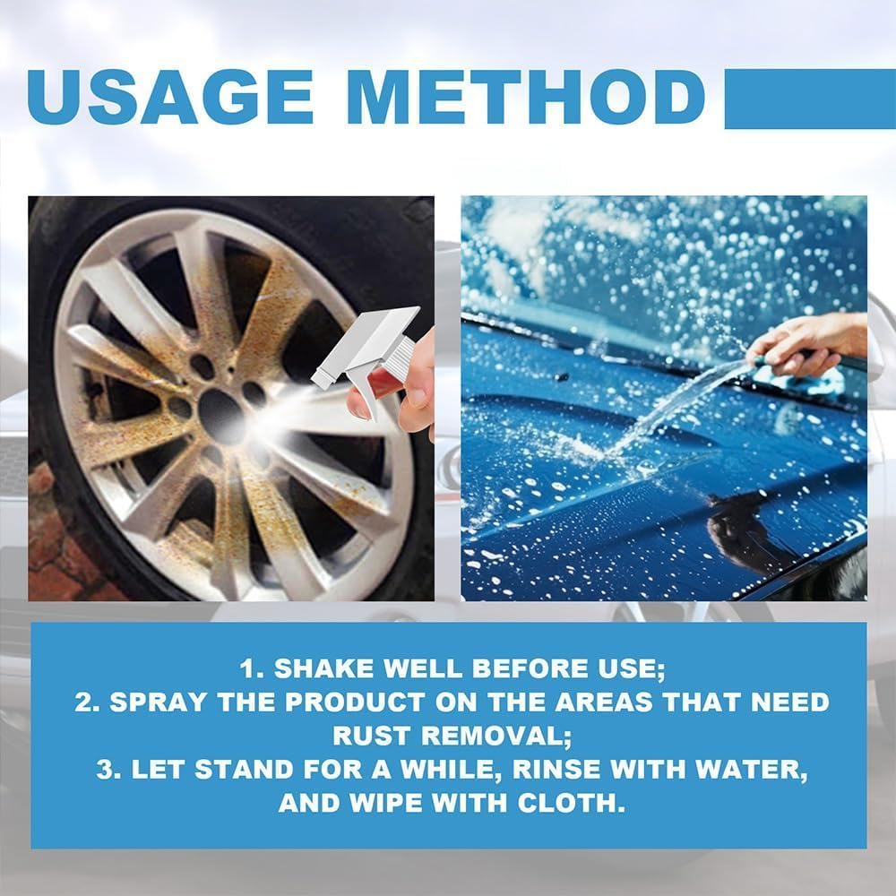 ZANWANXIN Car Rust Iron Particle Remover Spray 2pcs
