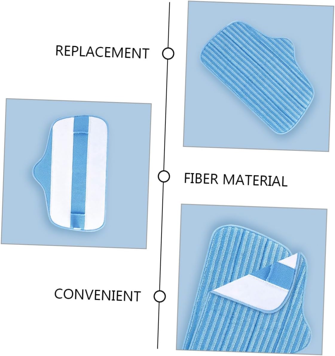 PACKOVE 2pcs Fiber Mop Replacement Pads