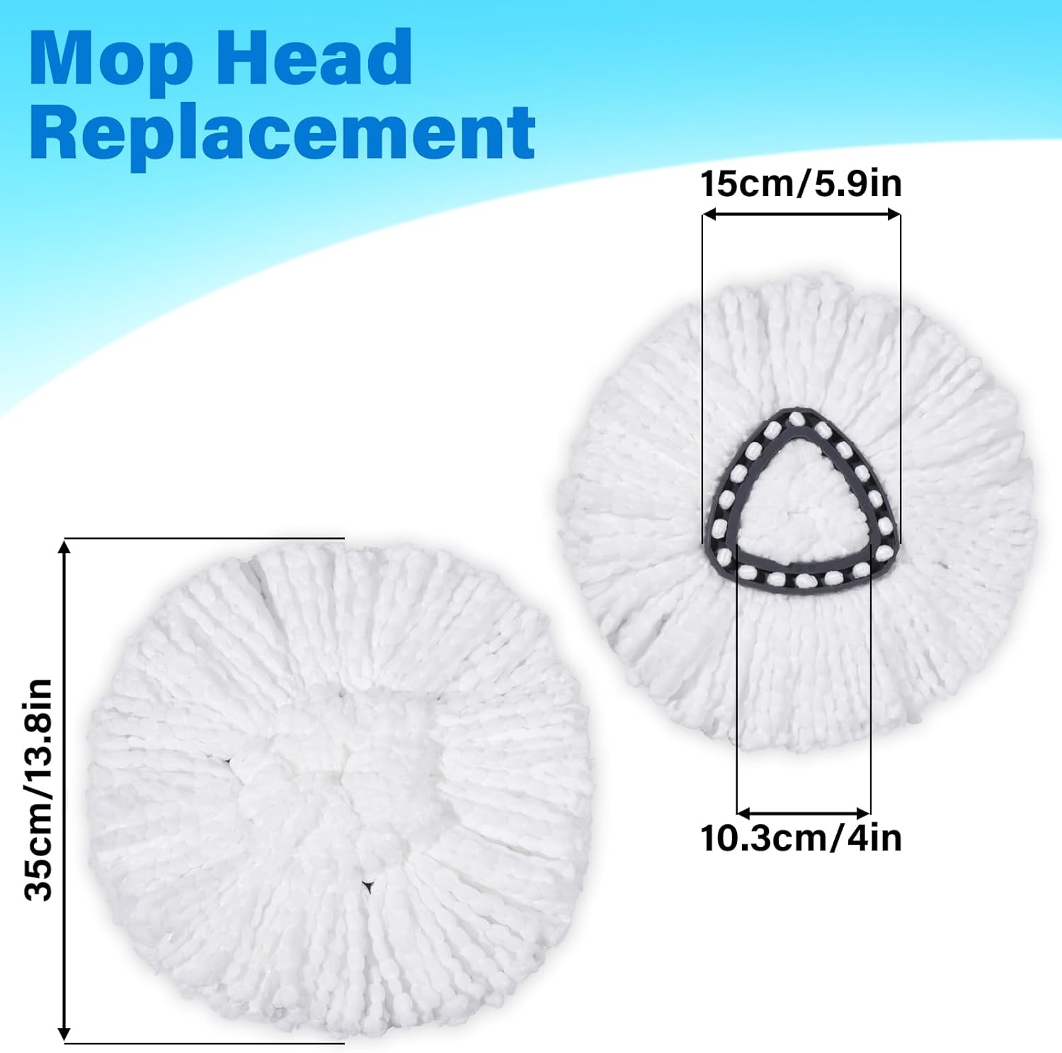 CDYJLDY 6-Pack Spin Mop Replacement Heads