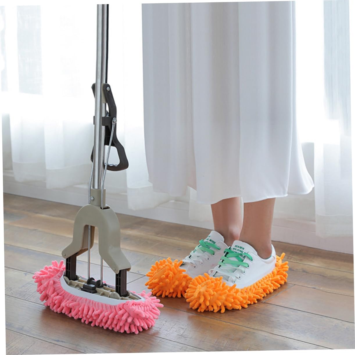 Minkissy 6pcs Microfiber Cleaning Mop Slippers