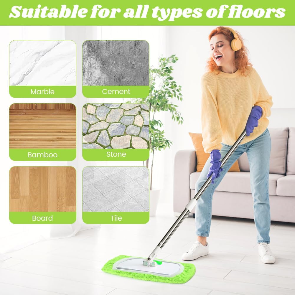 4-Pack Reusable Microfiber Mop Pads for Swiffer Sweeper