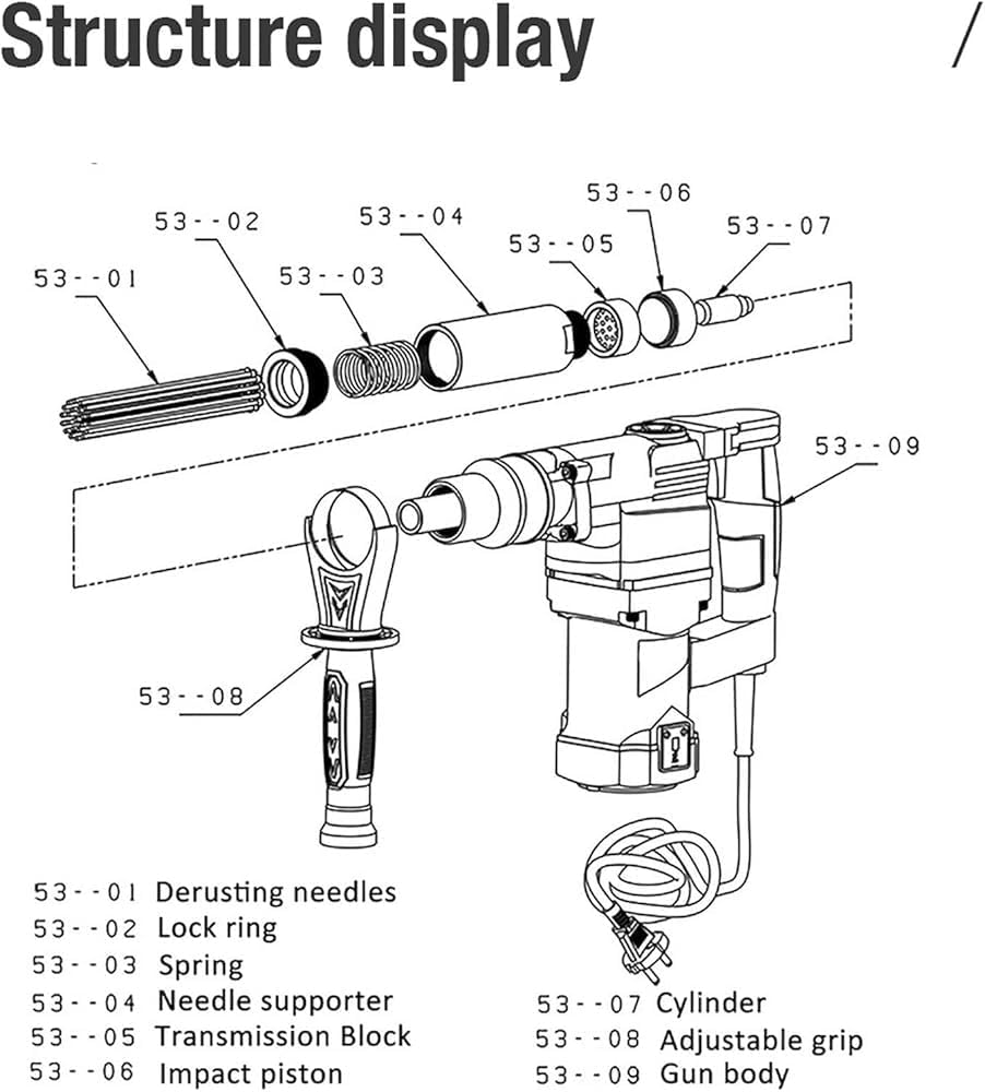 1100W Electric Needle Scaler for Rust Paint Removal