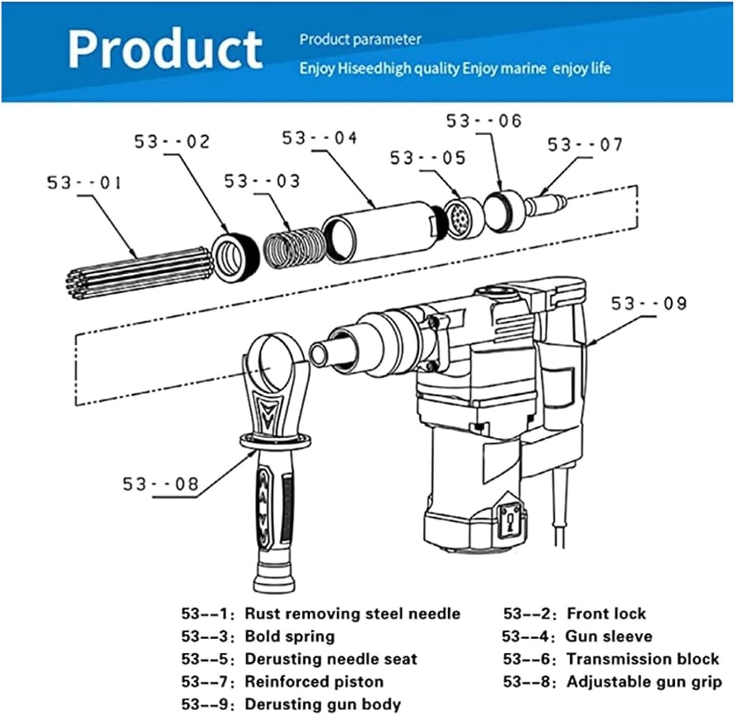 Electric Needle Derusting Gun for Rust and Welding Slag Removal