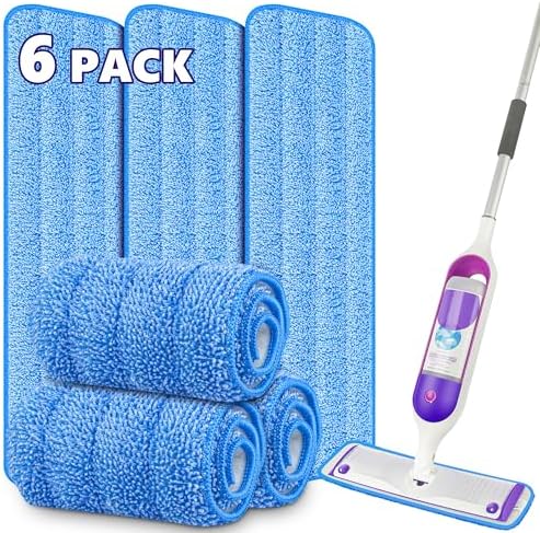 6 Pack Reusable Mop Pads for Swiffer Power Mop