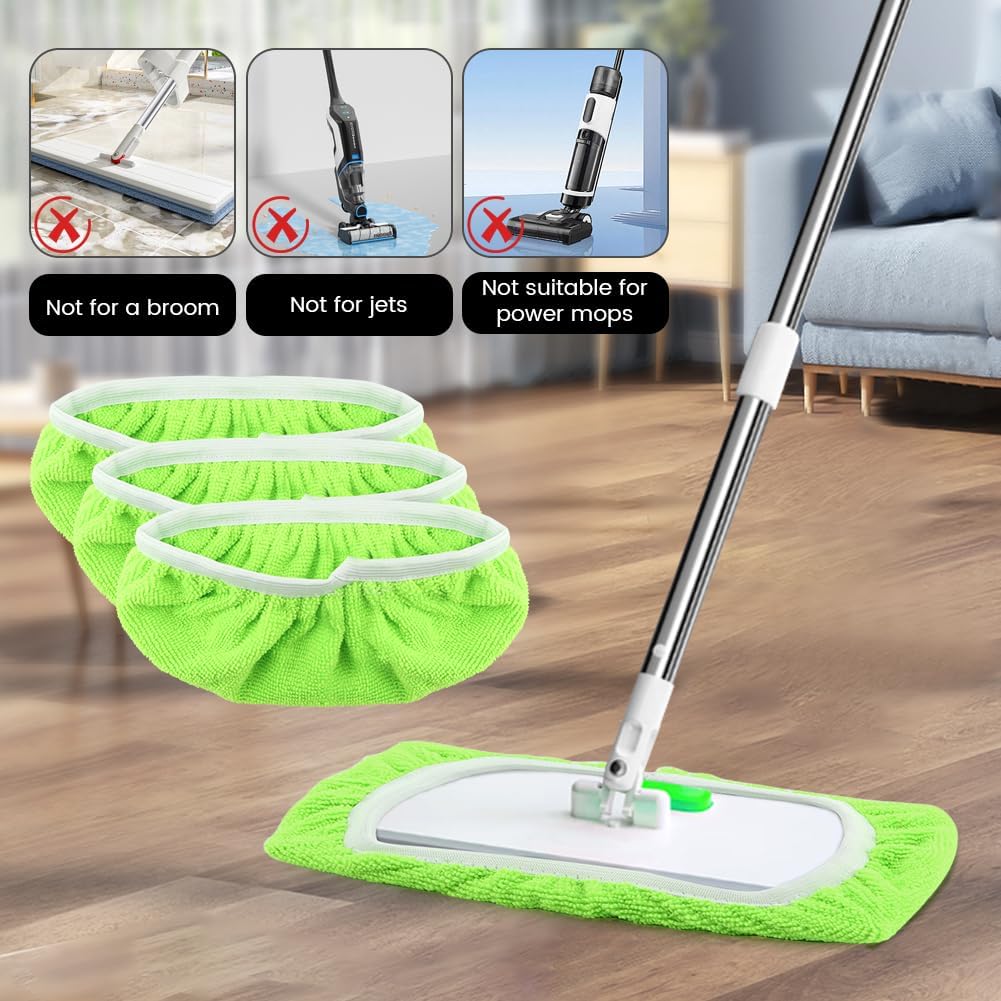 4-Pack Reusable Microfiber Mop Pads for Swiffer Sweeper