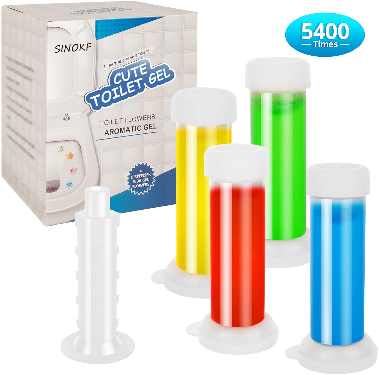 SINOKF Toilet Gel Stamp 4Pcs 36 Count Flower Fragrance Deodorizer