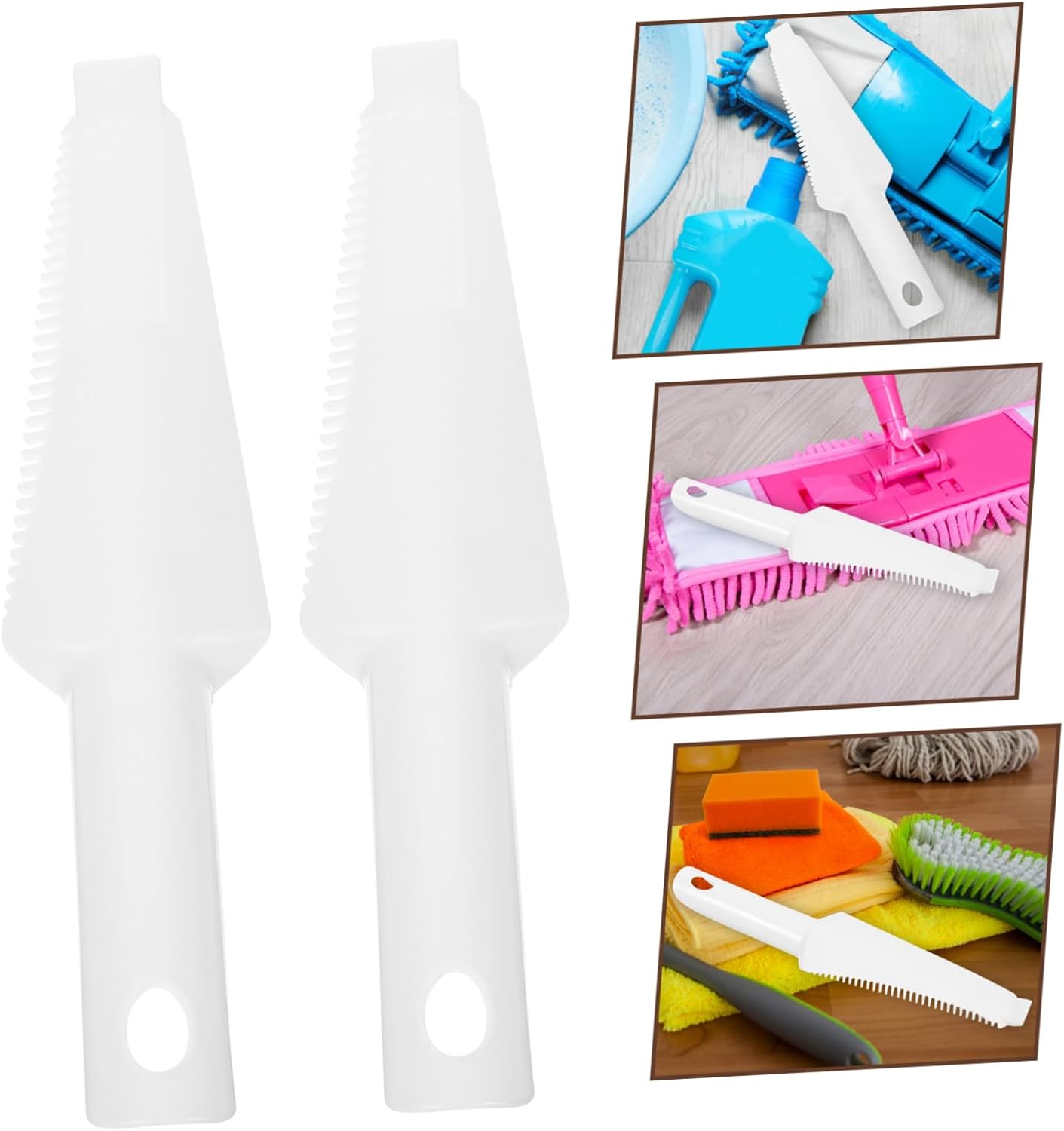 Ipetboom 2pcs Self-Wringing Mop Scrapers with Serrated Edges for Efficient Cleaning