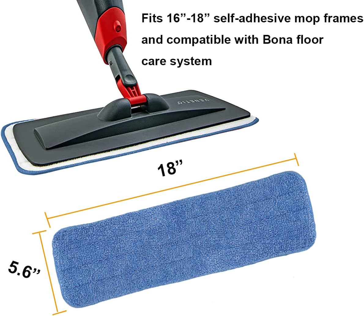 10 Pack 18 Microfiber Spray Mop Replacement Heads - Blue