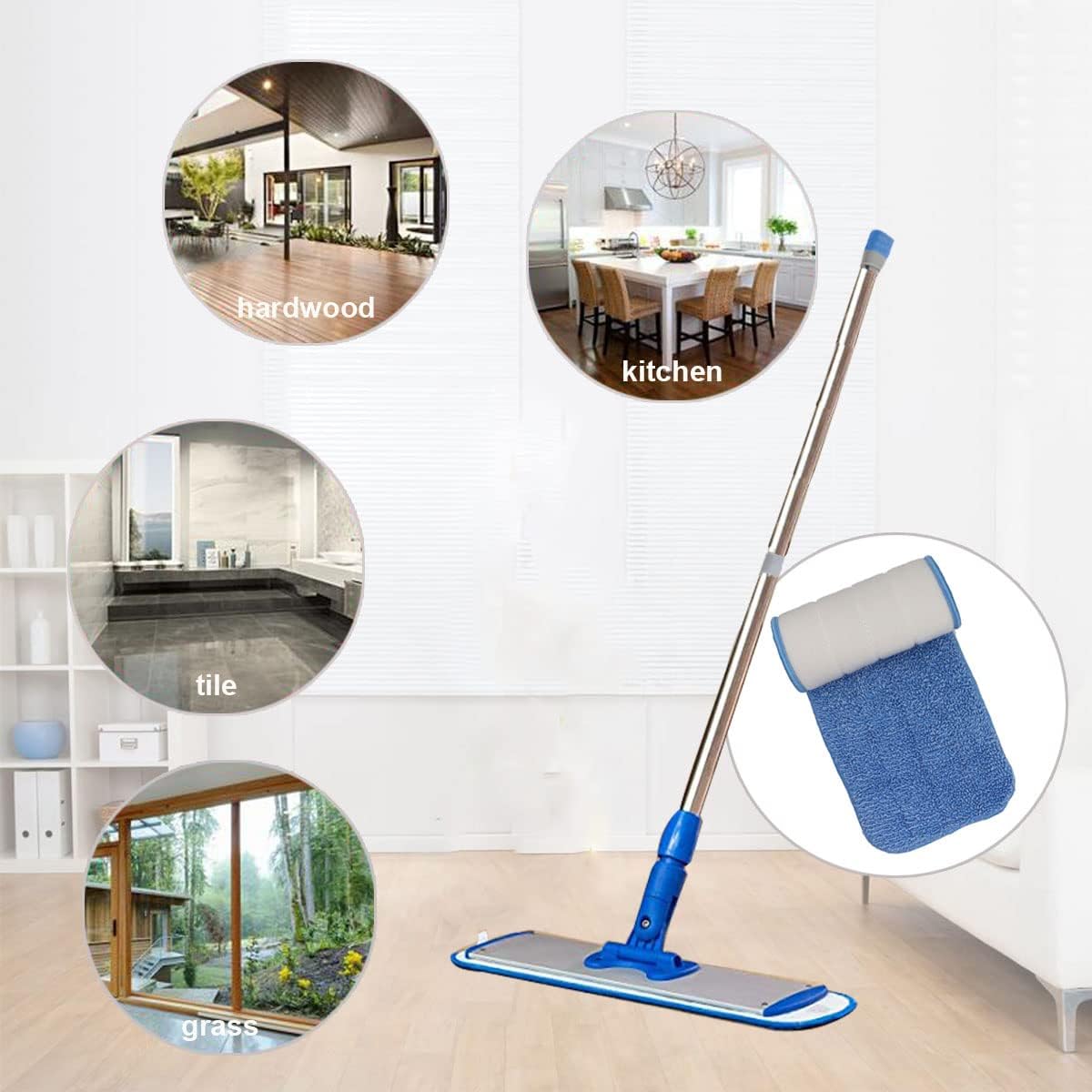 10 Pack 18 Microfiber Spray Mop Replacement Heads - Blue