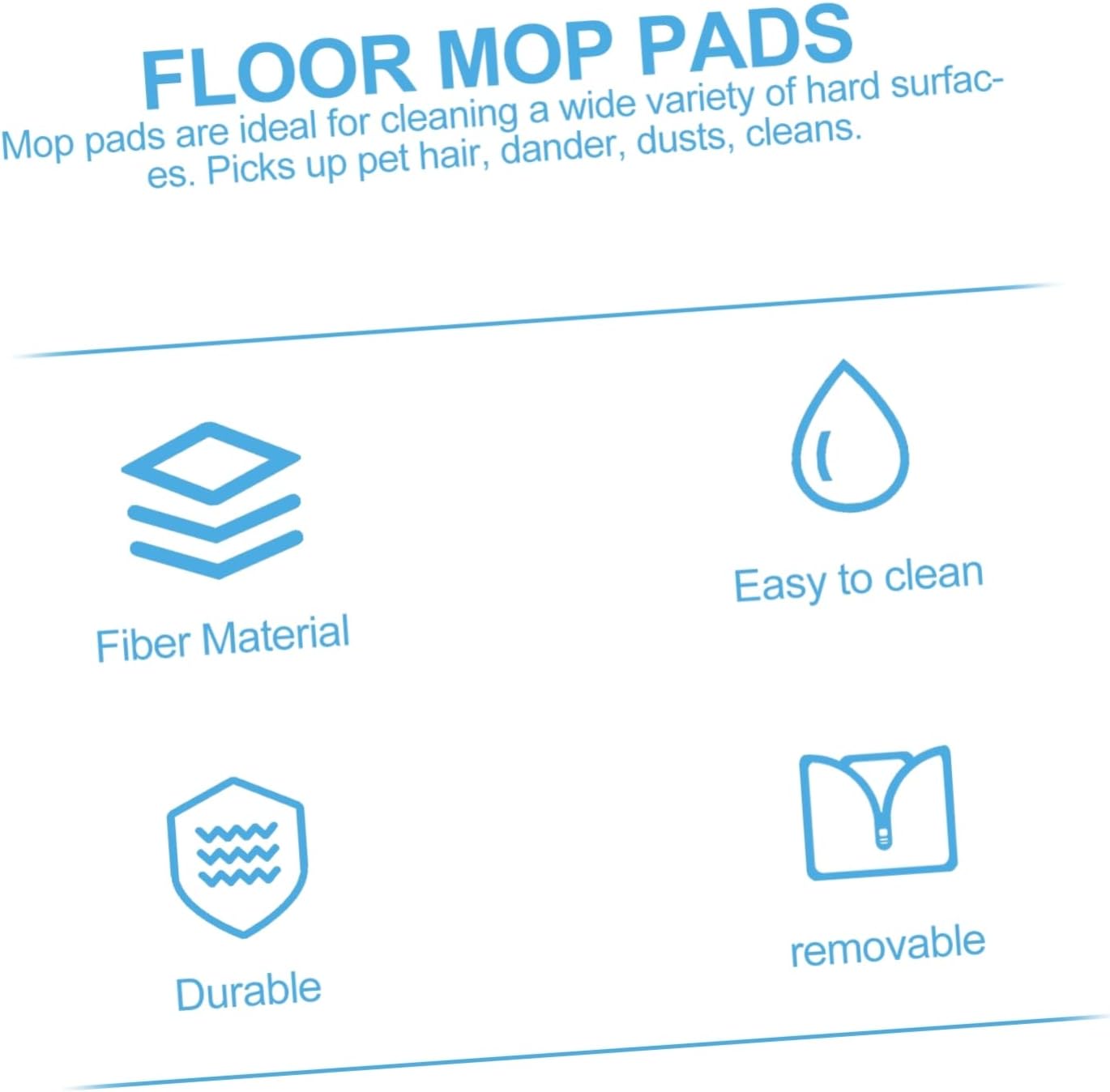 FRCOLOR Microfiber Mop Replacement Pad - Reusable Washable and Durable