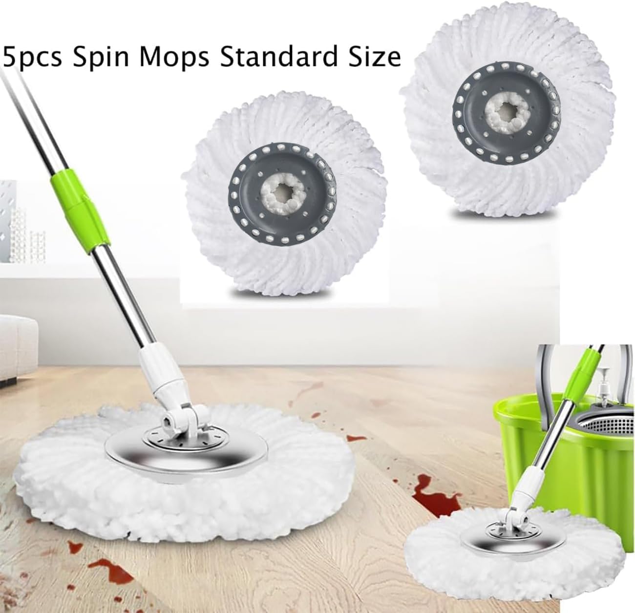 YWSHF 5PCS Spin Mop Head Refill for Standard Mops