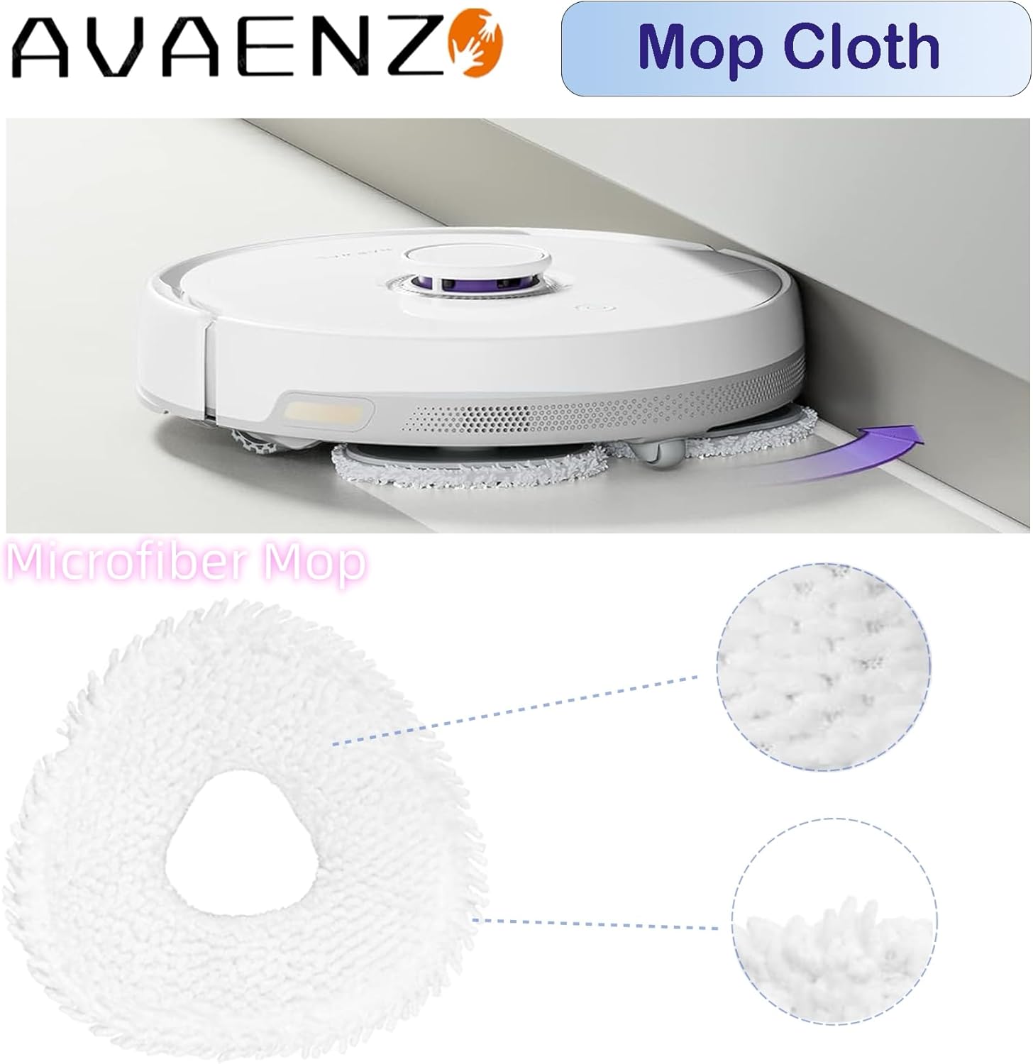 12 Pack Microfiber Mop Pads for Narwal Freo Robot Vacuums