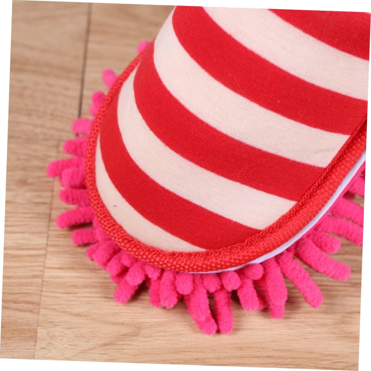 PACKOVE Chenille Cleaning Slippers Red Size L