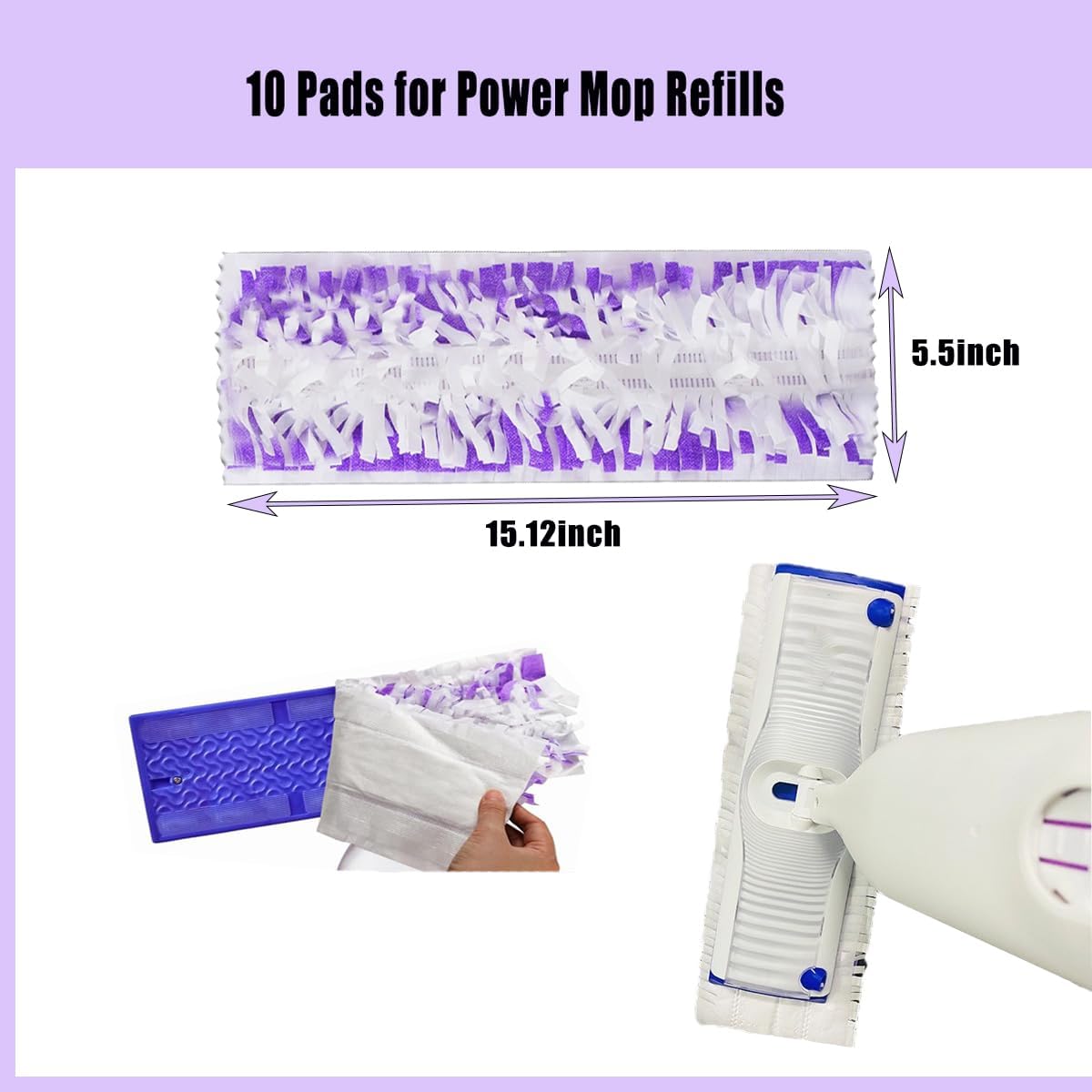YFLY 10 Pack Replacement Mop Pads for Swiffer PowerMop