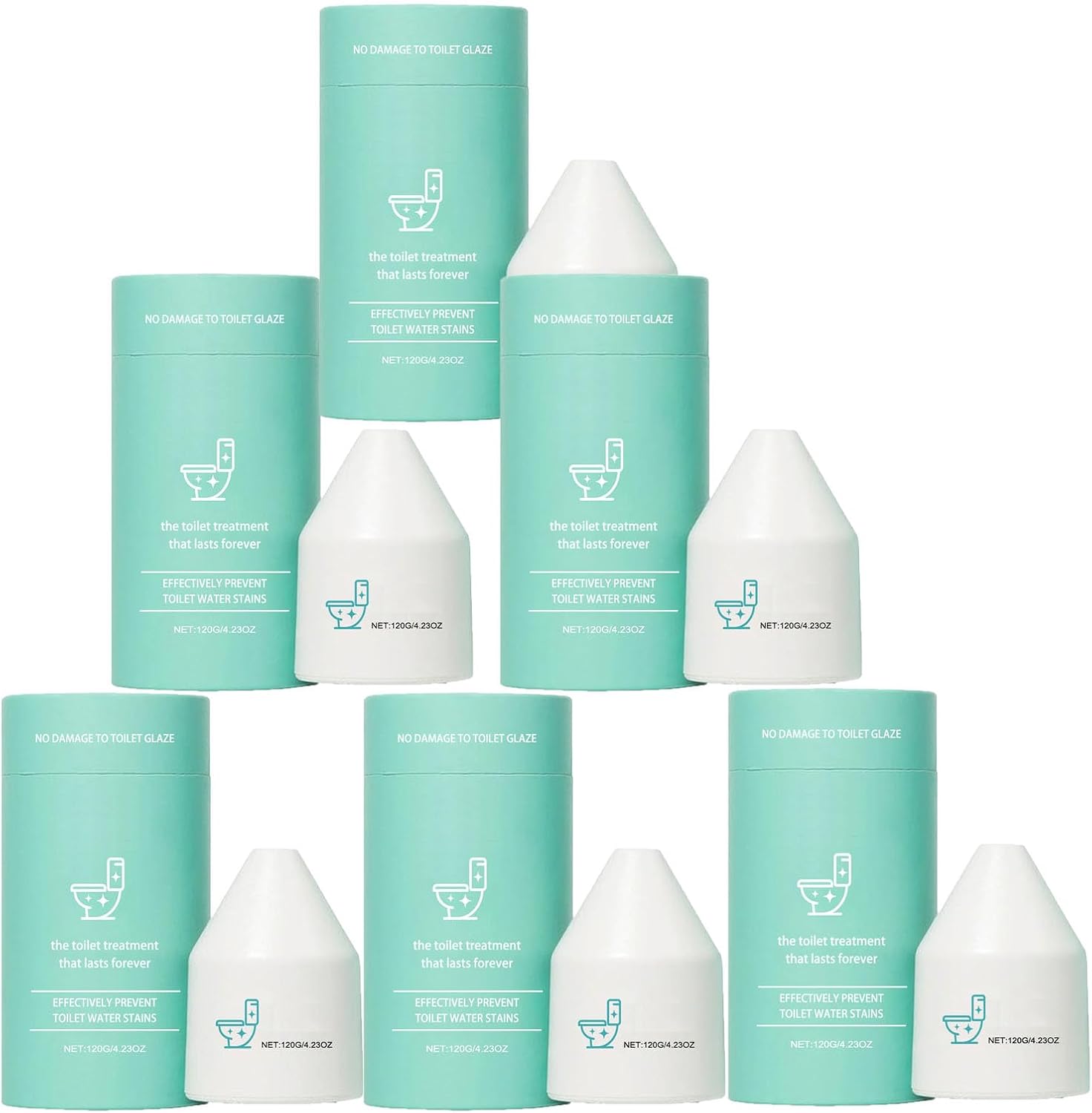 6 Pack Auto-Flush Toilet Cleaner with Fresh Scent