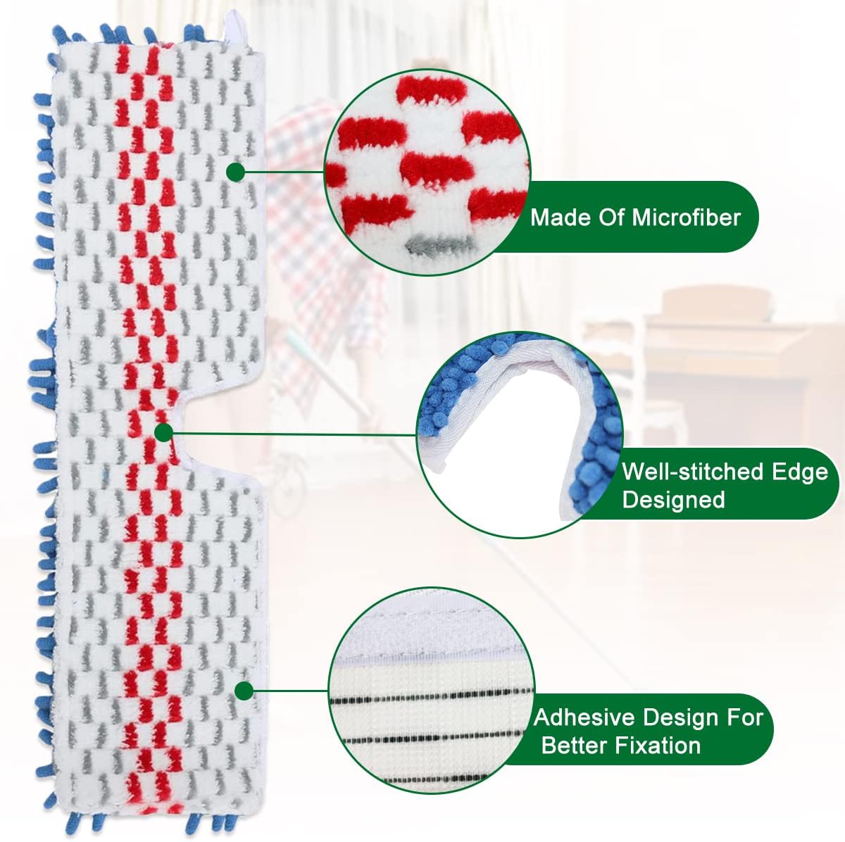 Diteje 4 Pack Washable Mop Pad Refills for O-ceda Dua-Action