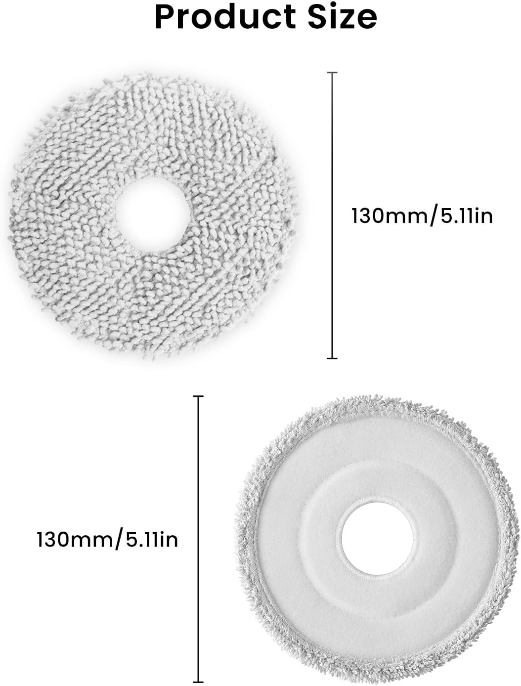 Rrochio Microfiber Mop Pads for Dreame Robot Vacuums
