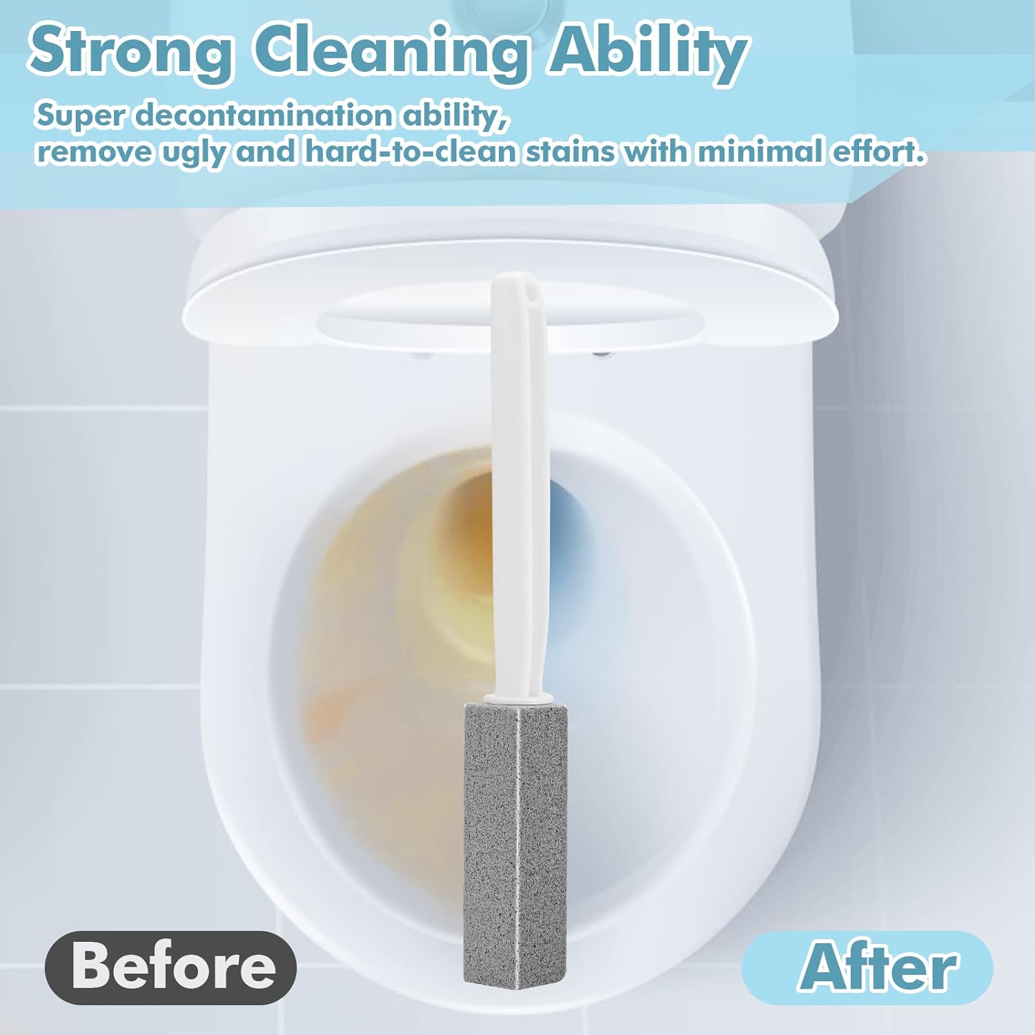 2 Pack Pumice Stone Toilet Brush with Extra Long Handle