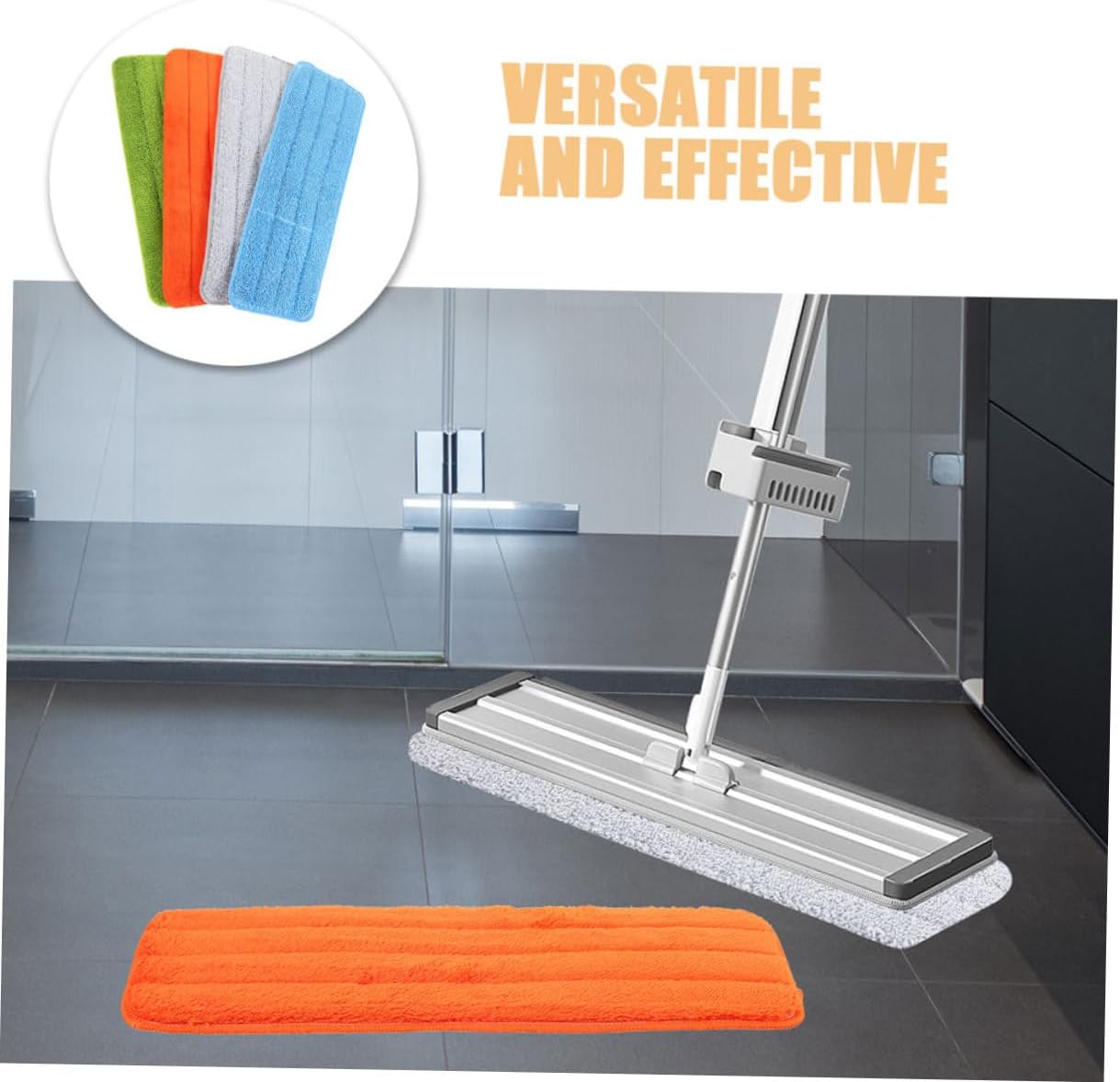 4Pcs Flat Mop Pads for Wet Dry Floor Cleaning