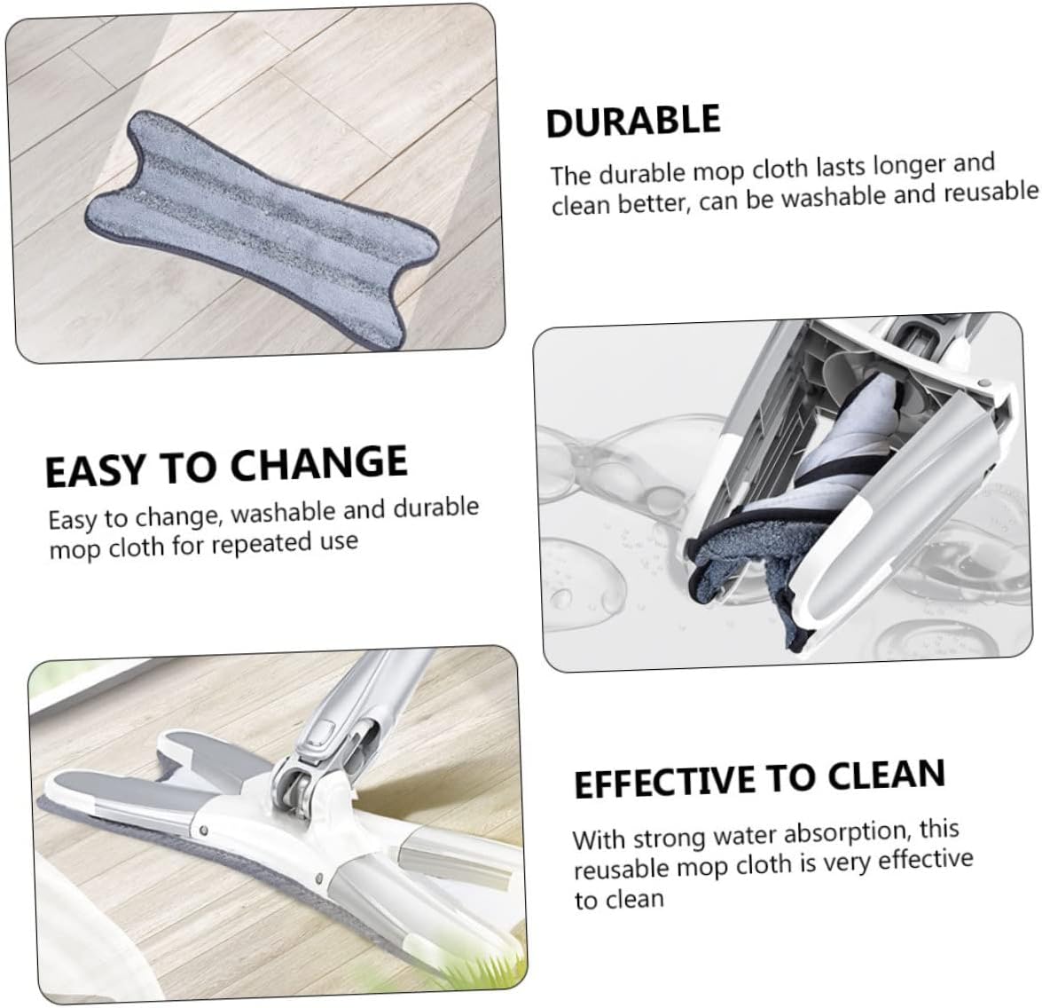 2pcs Butterfly Shape Mop Pad Replacement for Tile and Hardwood Floors