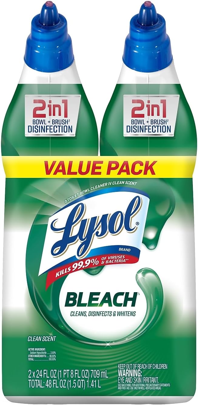 Lysol Disinfectant Toilet Bowl Cleaner With Bleach 24 Oz 2pack