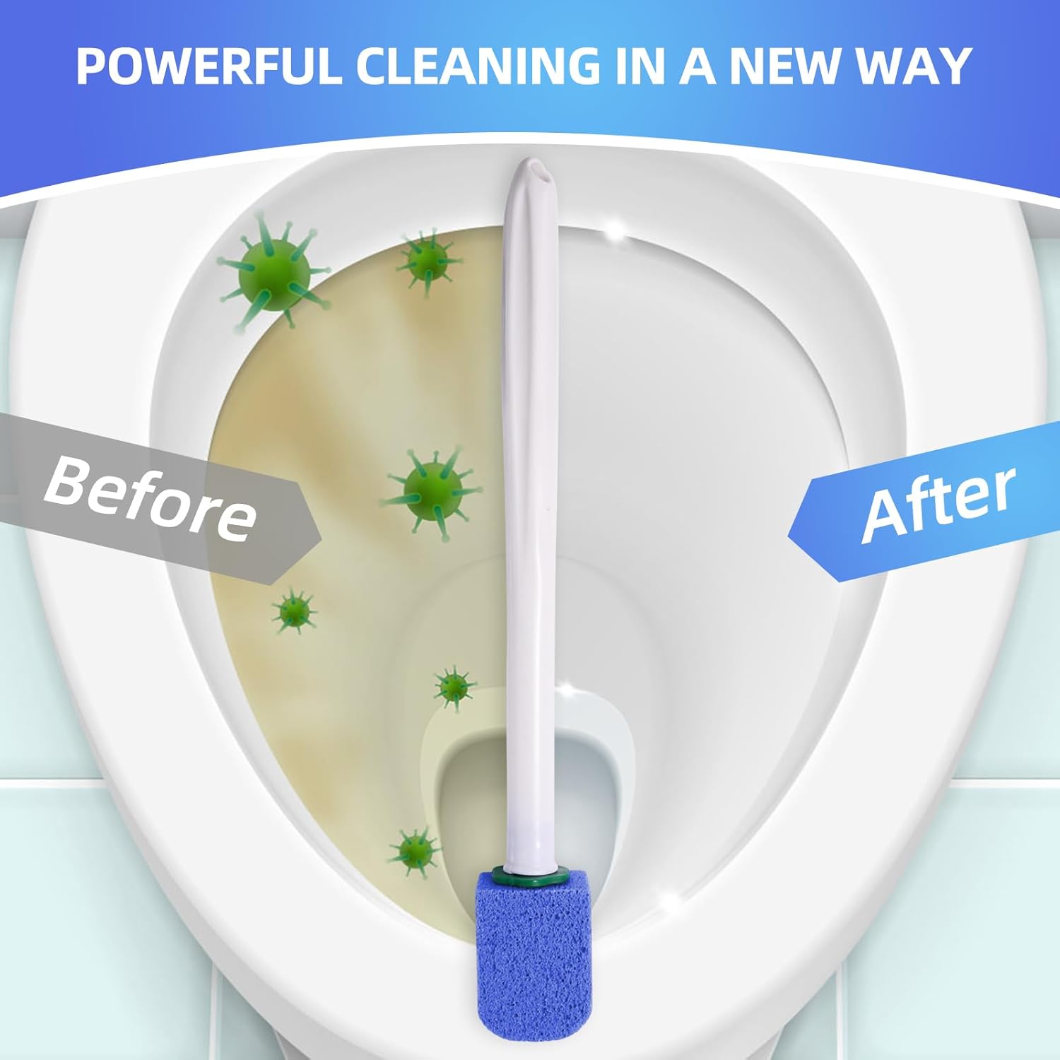 Pumice Stone Toilet Cleaner with 2 Handles and 10 Stones