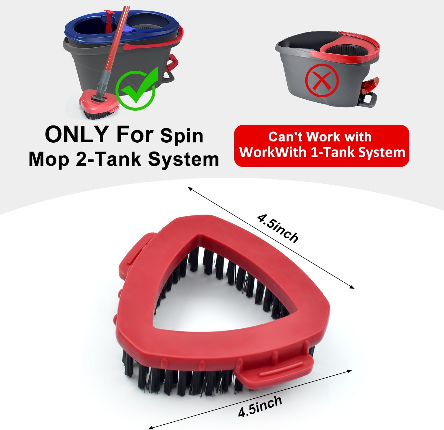 GFRED 2-Tank Mop Base Scrub Brush Replacement