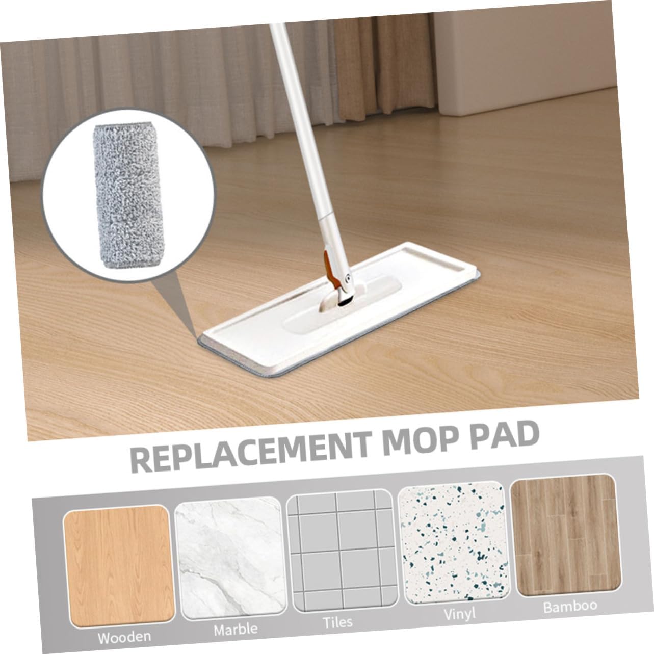 3PCS Microfiber Mop Pads Reusable Cleaning Replacement