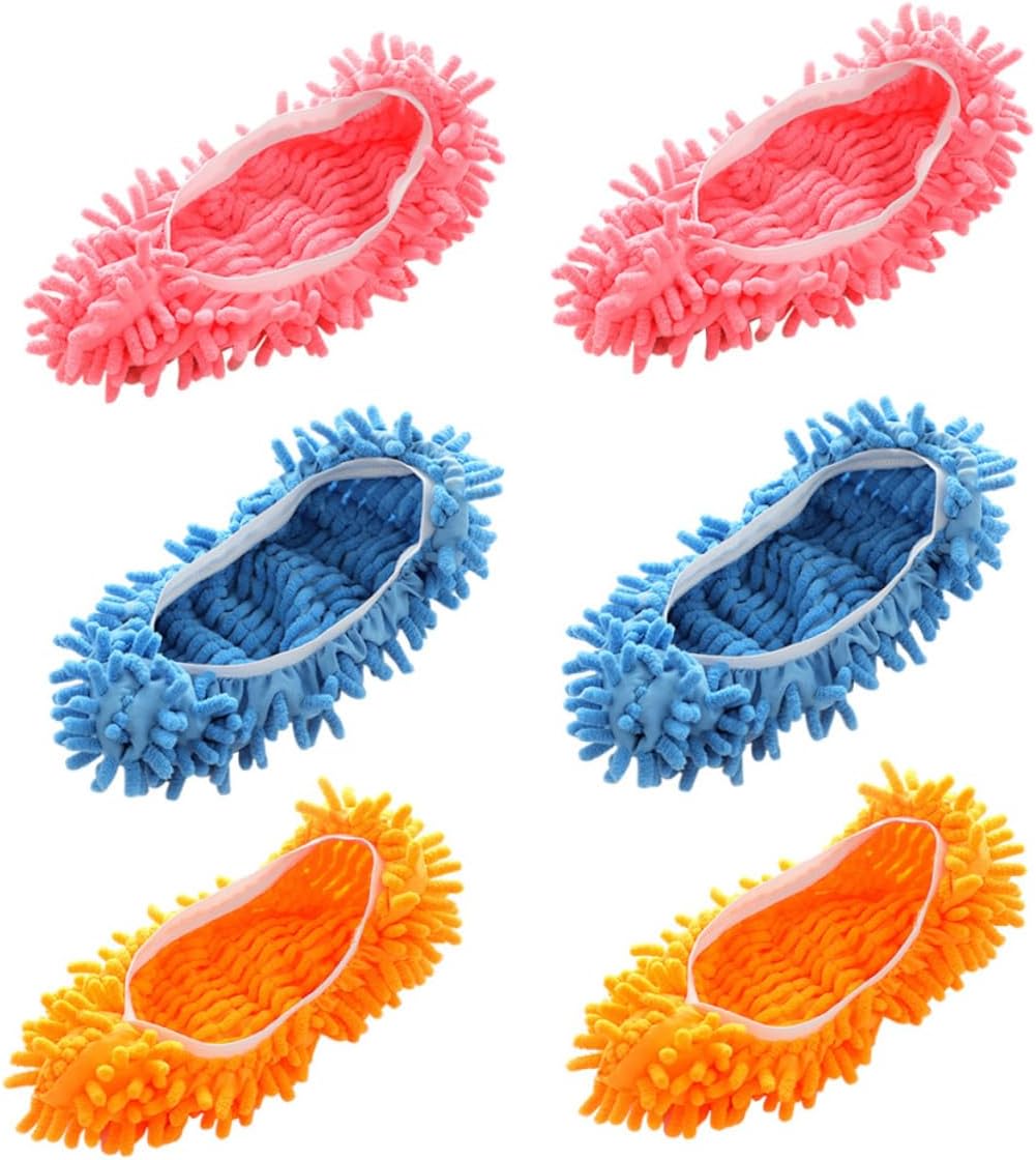 Minkissy 6pcs Microfiber Cleaning Mop Slippers