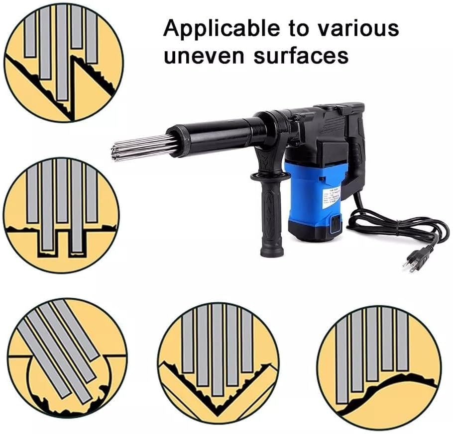 ZHIBIMOI 1100W Electric Needle Rust Remover 4500BPM Industrial Derusting Gun Air Tool Blue