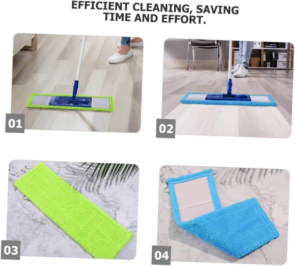 Ipetboom 2pcs Coral Fleece Mop Replacement Pads 1