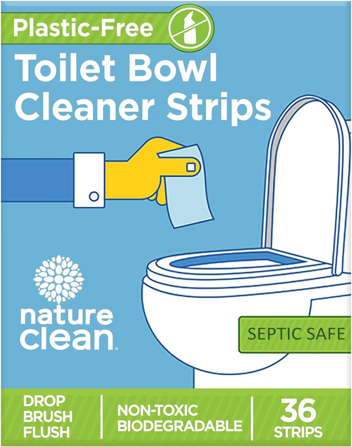 Nature Clean Non-Toxic Toilet Cleaner Strips 36 Count