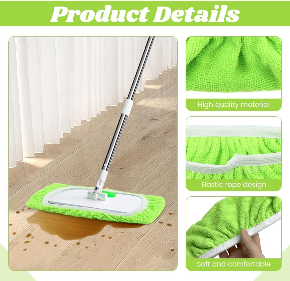 4-Pack Reusable Microfiber Mop Pads for Swiffer Sweeper